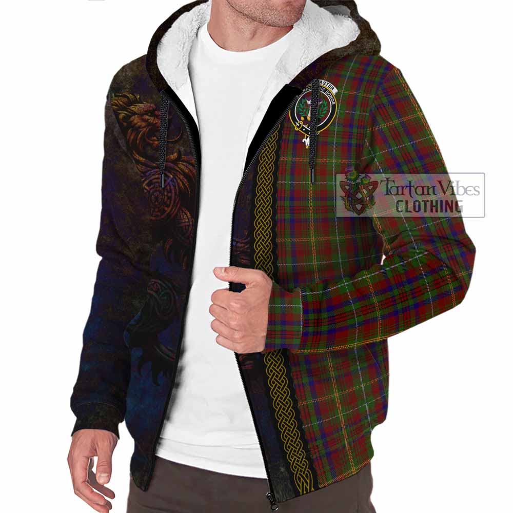 Tartan Vibes Clothing MacMaster (McMaster) Tartan Family Crest Sherpa Hoodie Alba Gu Brath Be Brave Lion Ancient Style
