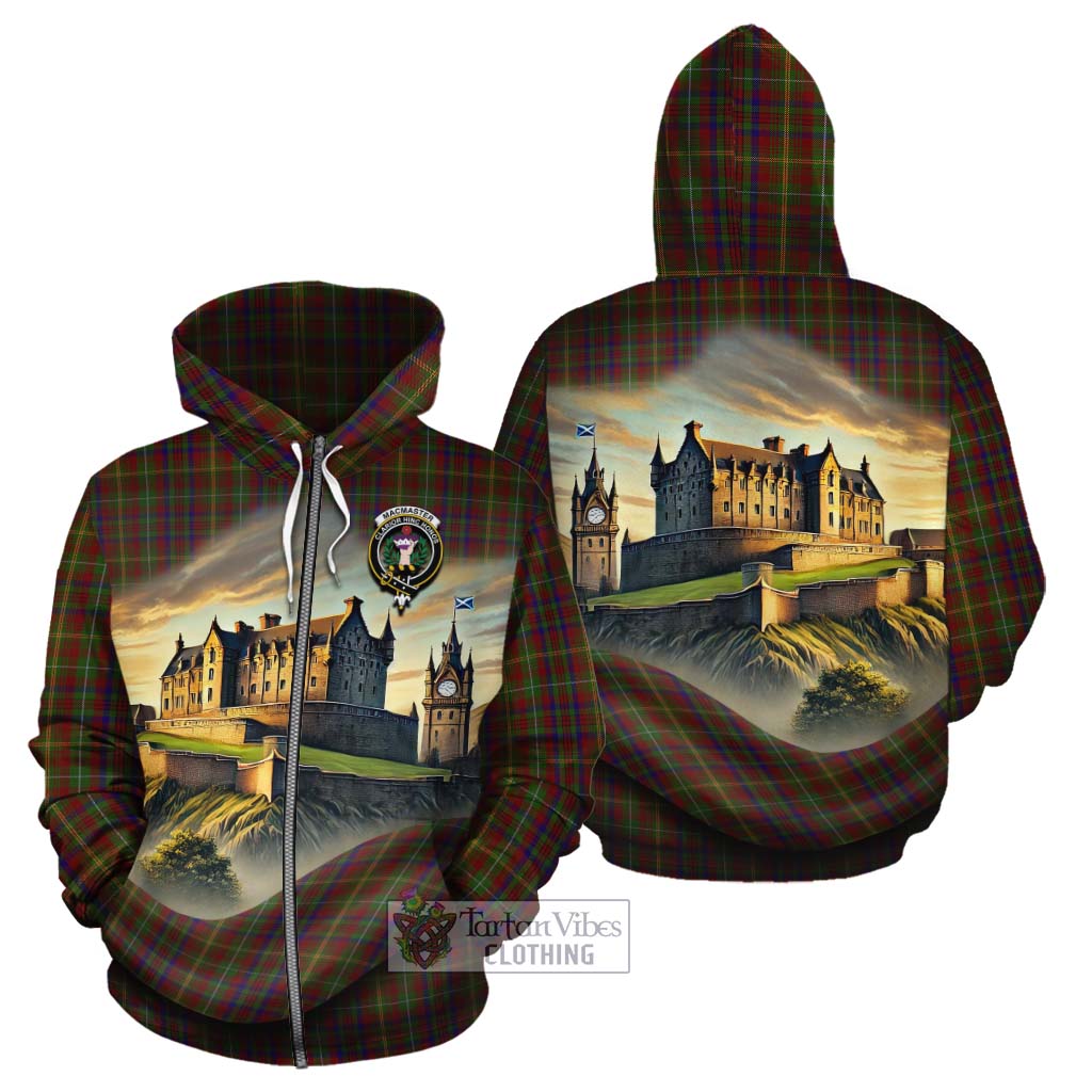 MacMaster (McMaster) Tartan Family Crest Cotton Hoodie with Scottish Ancient Castle Style Zip Hoodie - Tartan Vibes Clothing