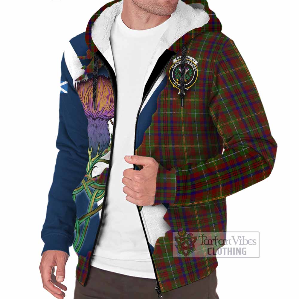 Tartan Vibes Clothing MacMaster (McMaster) Tartan Family Crest Sherpa Hoodie Scottish Thistle Celtic Inspired