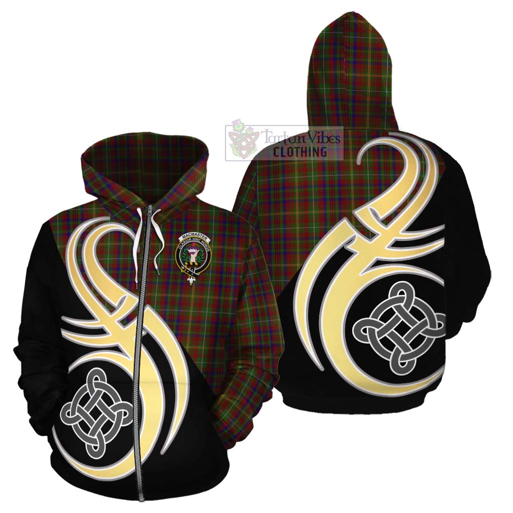 MacMaster (McMaster) Tartan Cotton Hoodie with Family Crest and Celtic Symbol Style - Tartan Vibes Clothing
