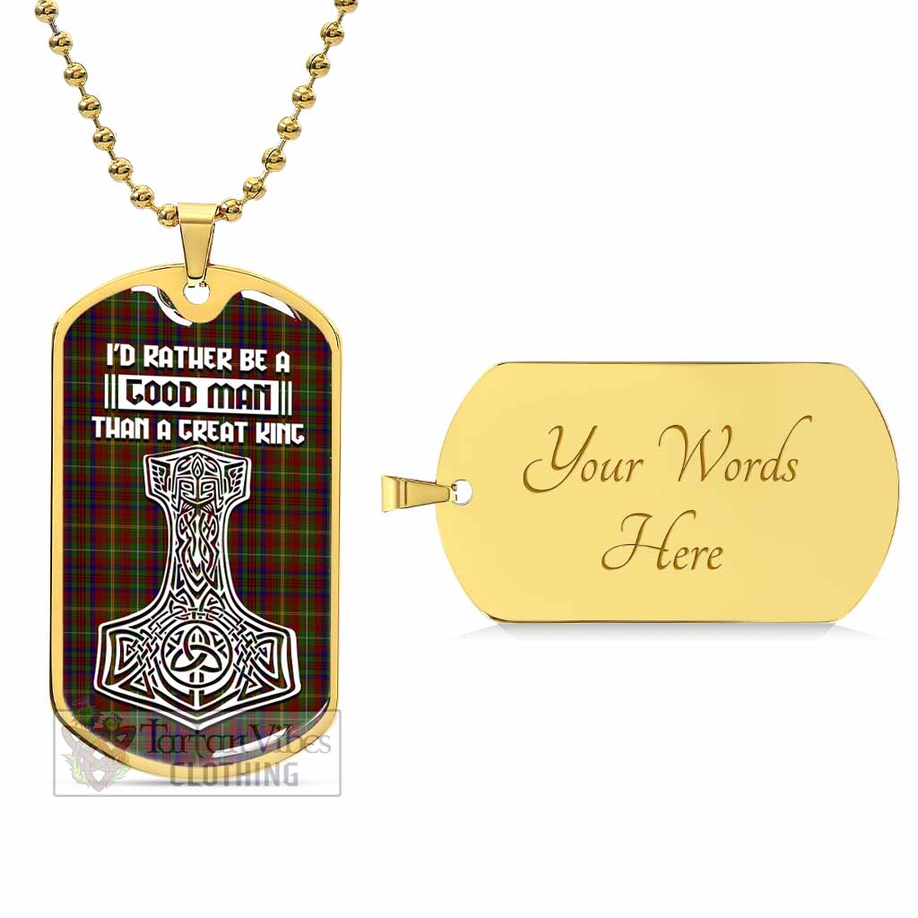 MacMaster (McMaster) Tartan Dog Tag Necklace Viking Mjolnir Style Gold Yes - Tartan Vibes Clothing