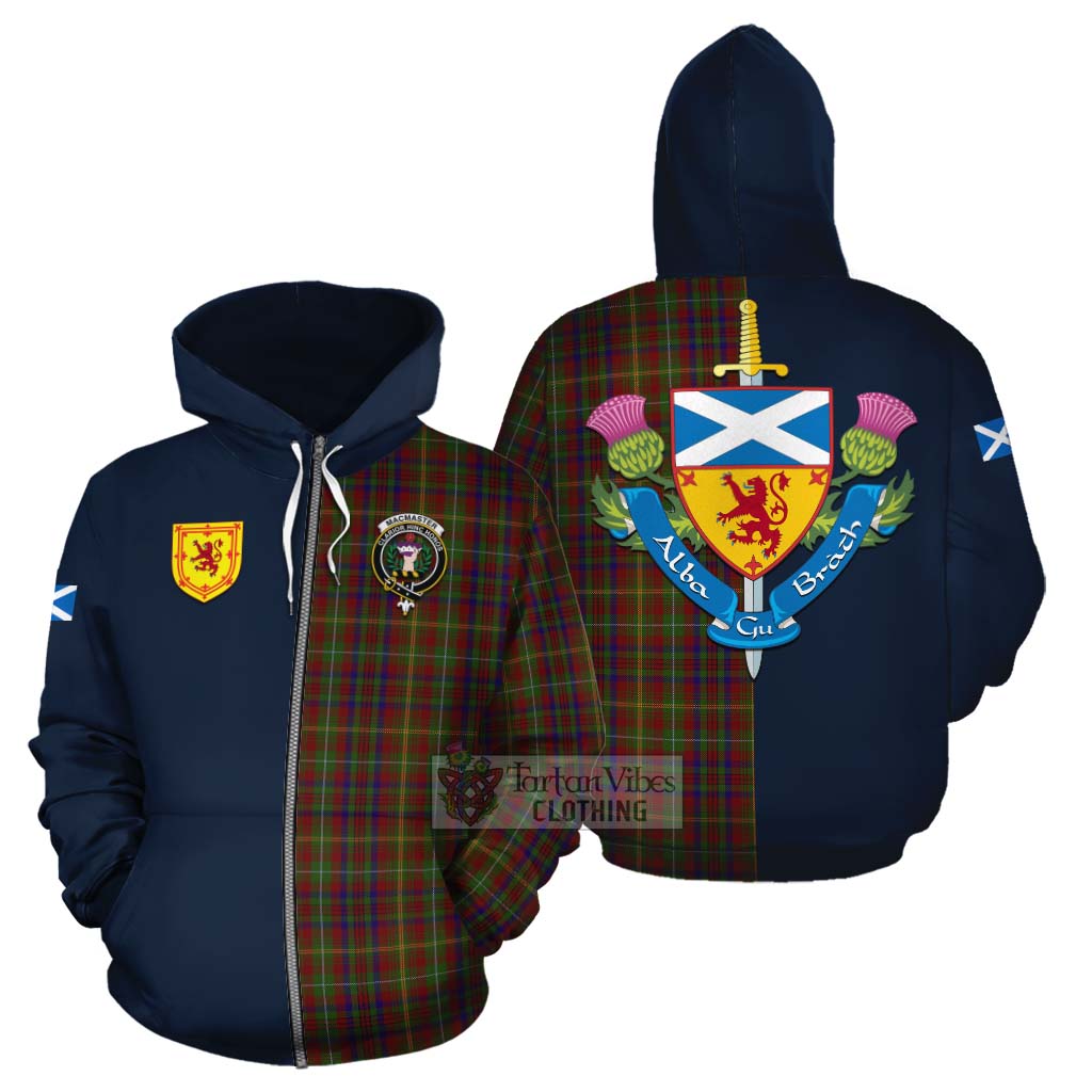 MacMaster (McMaster) Tartan Cotton Hoodie Alba with Scottish Lion Royal Arm Half Style - Tartan Vibes Clothing