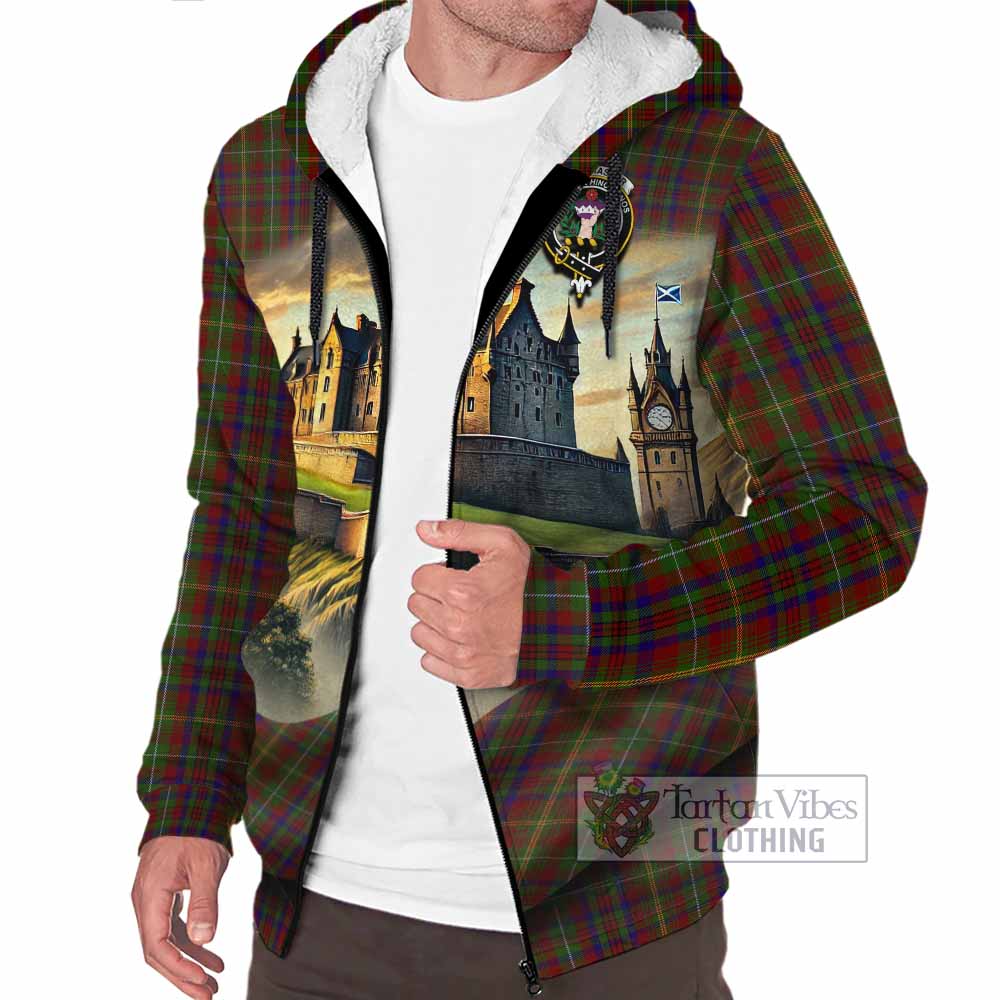 MacMaster (McMaster) Tartan Family Crest Sherpa Hoodie with Scottish Ancient Castle Style - Tartan Vibes Clothing