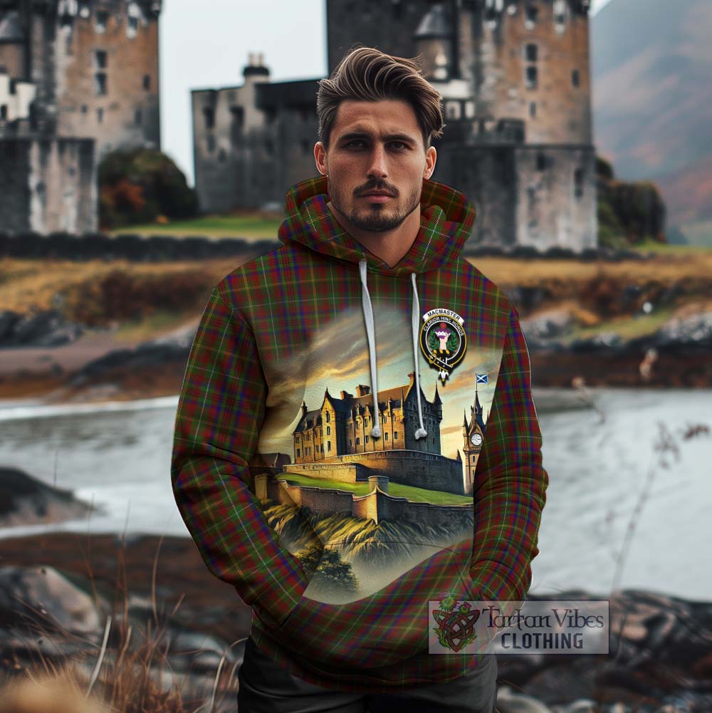 MacMaster (McMaster) Tartan Family Crest Cotton Hoodie with Scottish Ancient Castle Style - Tartan Vibes Clothing