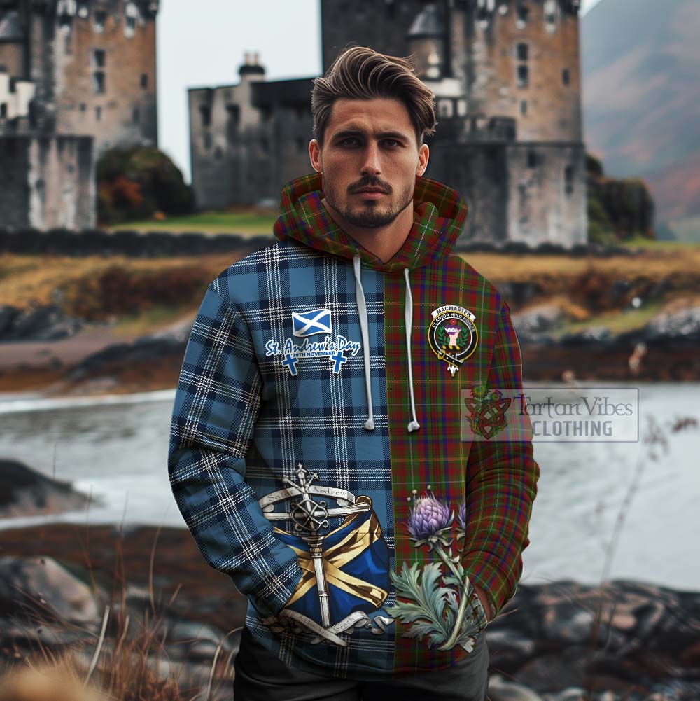 MacMaster (McMaster) Tartan Cotton Hoodie Happy St. Andrew's Day Half Tartan Style - Tartan Vibes Clothing