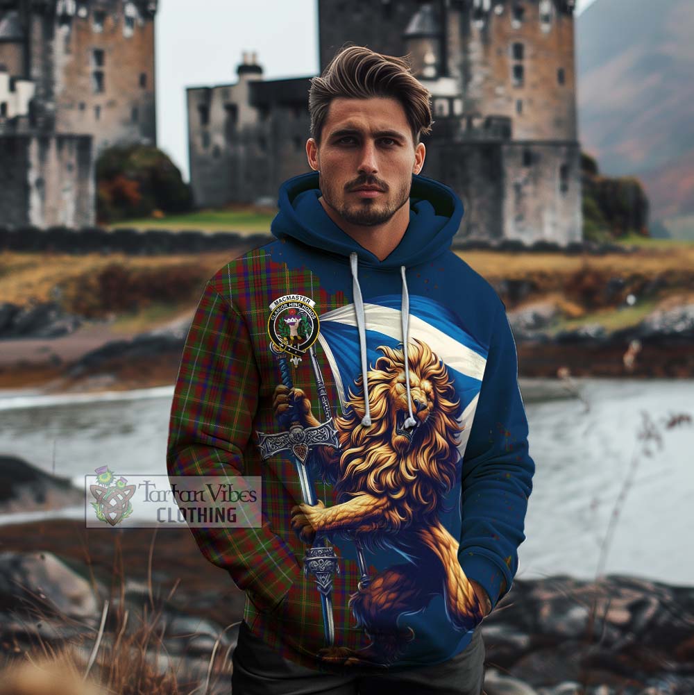 MacMaster (McMaster) Tartan Family Crest Cotton Hoodie with Scottish Majestic Lion - Tartan Vibes Clothing