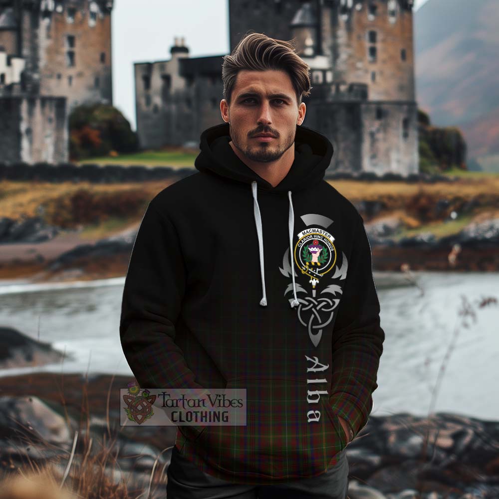 Tartan Vibes Clothing MacMaster (McMaster) Tartan Cotton Hoodie Featuring Alba Gu Brath Family Crest Celtic Inspired