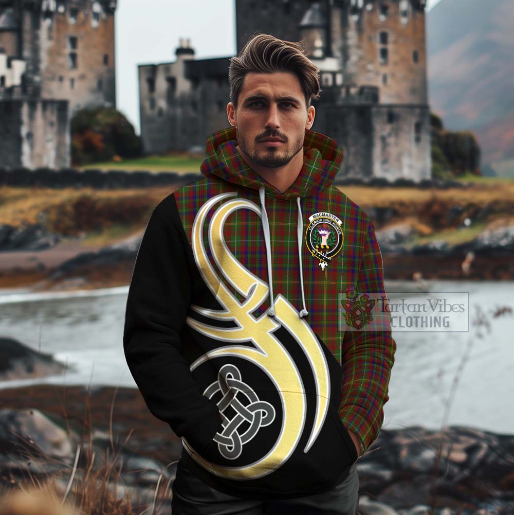 MacMaster (McMaster) Tartan Cotton Hoodie with Family Crest and Celtic Symbol Style - Tartan Vibes Clothing