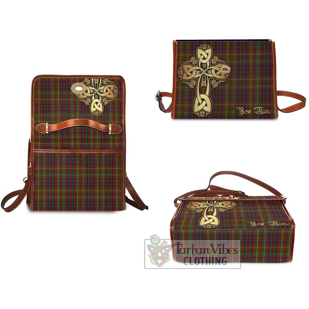 Tartan Vibes Clothing MacMaster (McMaster) Tartan Waterproof Canvas Bag Golden Thistle Celtic Cross Style