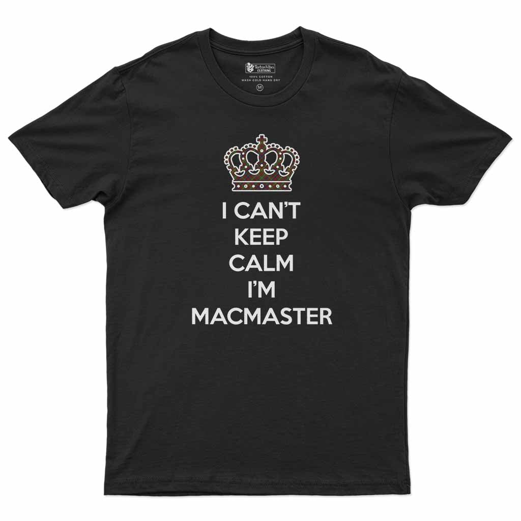 MacMaster (McMaster) Can't Keep Calm Men's T-Shirt Black - Tartan Vibes Clothing