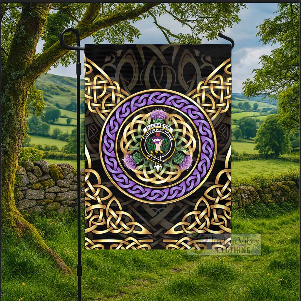 MacMaster (McMaster) Clan Crest Garden Flag Celtic Scottish Thistle