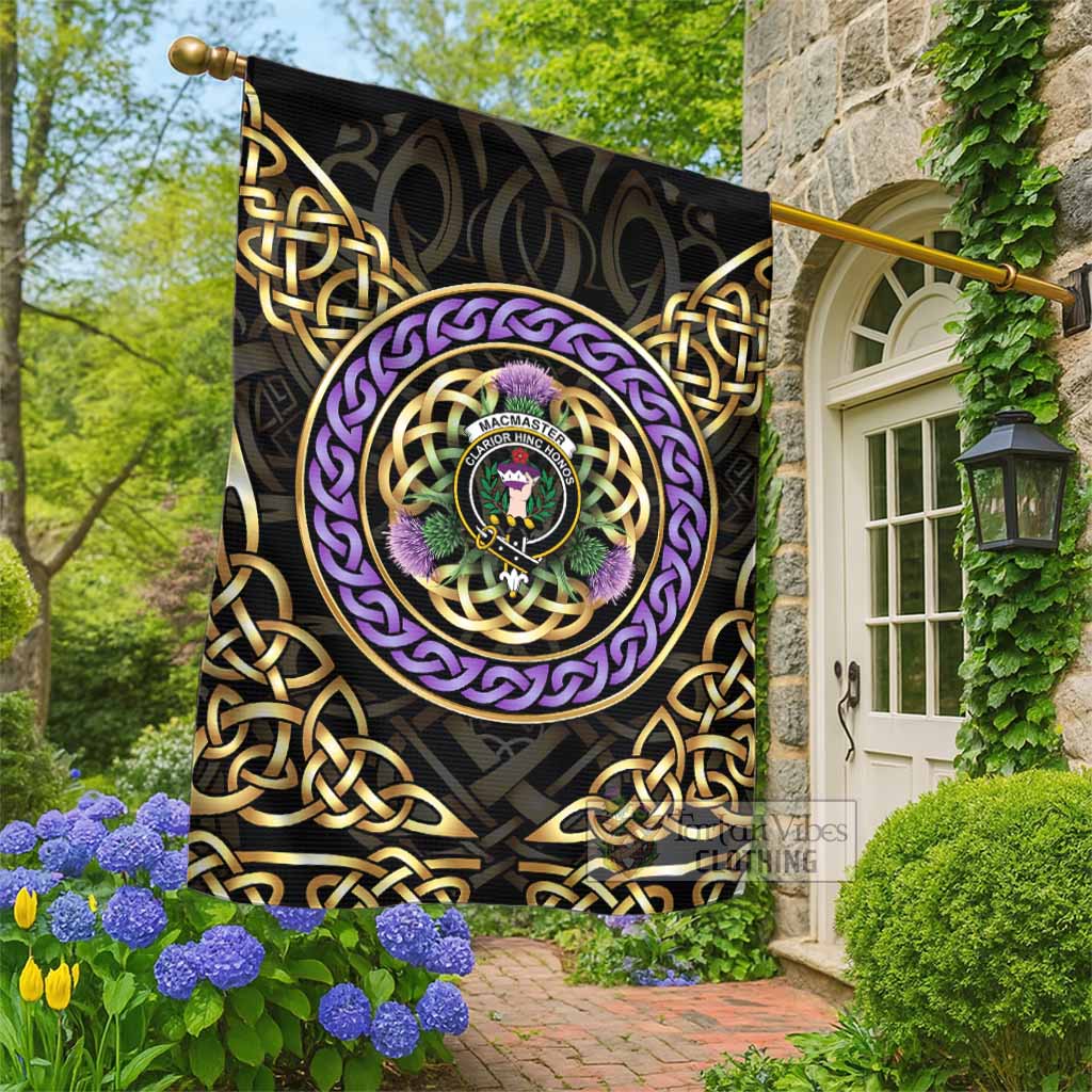 MacMaster (McMaster) Clan Crest Garden Flag Celtic Scottish Thistle