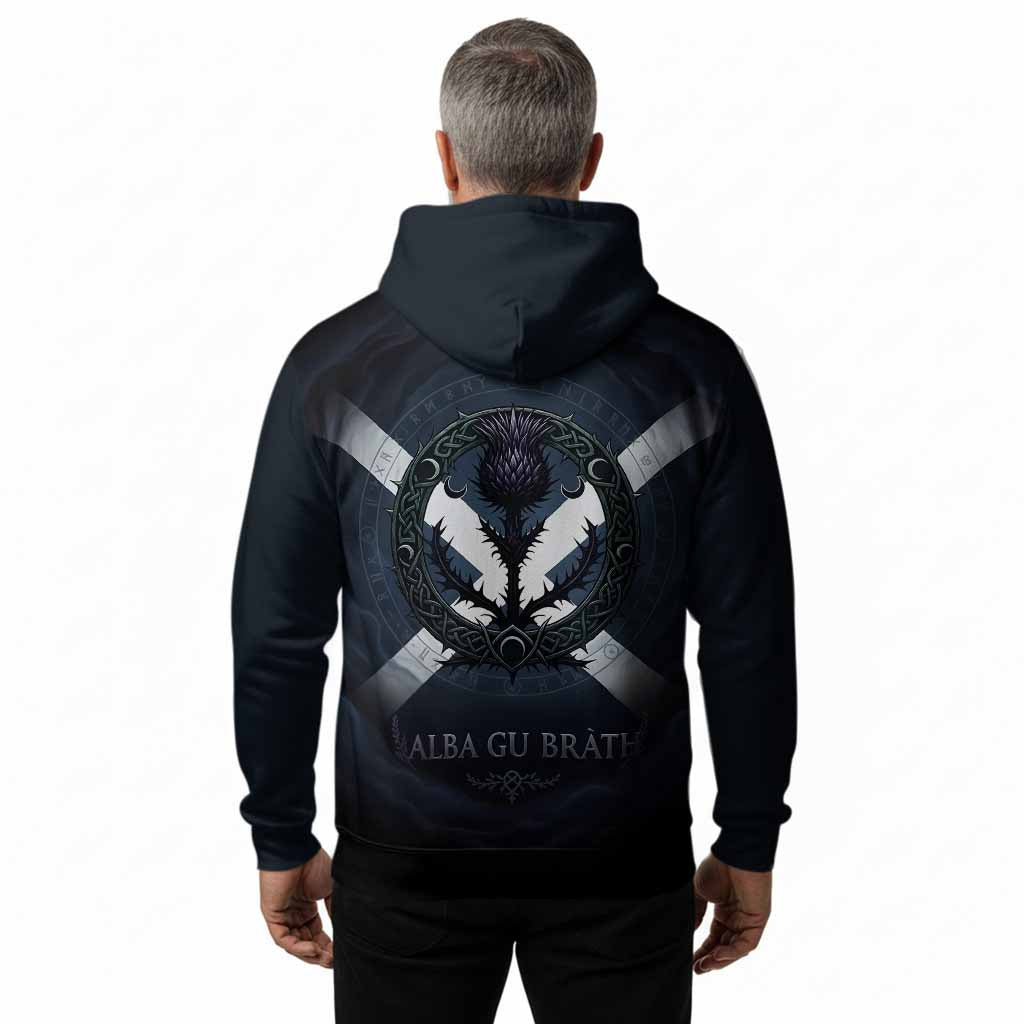 MacMaster (McMaster) Clan Crest Hoodie with Celtic Knot Thistle and Saltire - Tartan Vibes Clothing