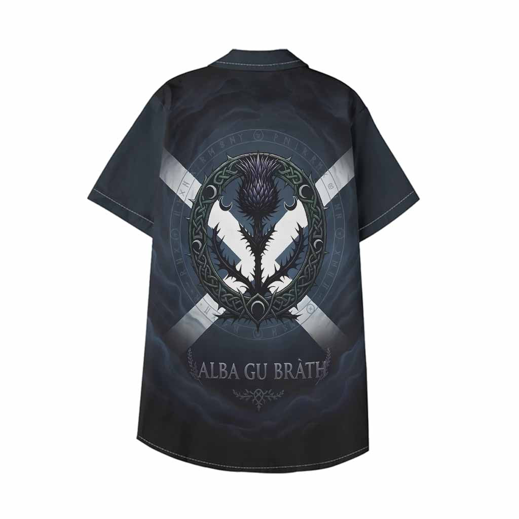 MacMaster (McMaster) Clan Crest Kid Hawaiian Shirt with Celtic Knot Thistle and Saltire - Tartan Vibes Clothing