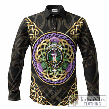 MacMaster (McMaster) Clan Crest Long Sleeve Button Shirts Celtic Scottish Thistle