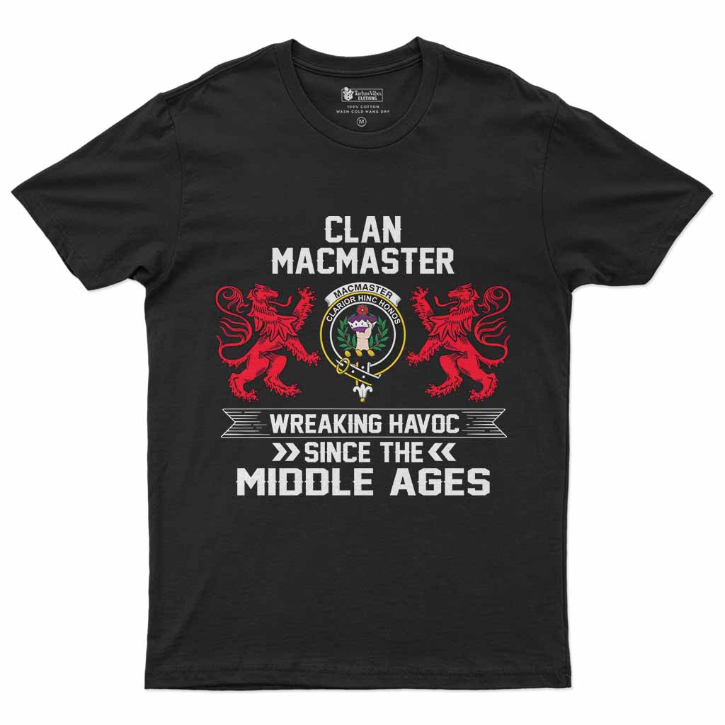 MacMaster (McMaster) Clan Crest Men's T-Shirt Wreaking Havoc Black - Tartan Vibes Clothing