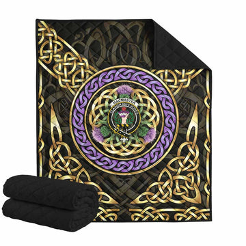 MacMaster (McMaster) Clan Crest Premium Quilt Celtic Scottish Thistle