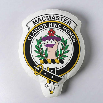 MacMaster (McMaster) Clan Crest Shaped Throw Pillow, Scottish Clan Badge Decorative Pillow
