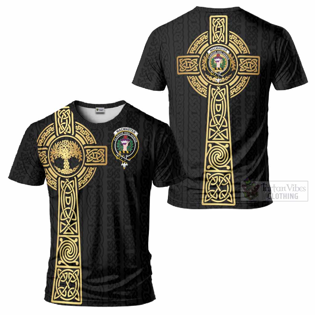 MacMaster (McMaster) Clan Crest T-Shirt with Celtic Tree of Life Inspired