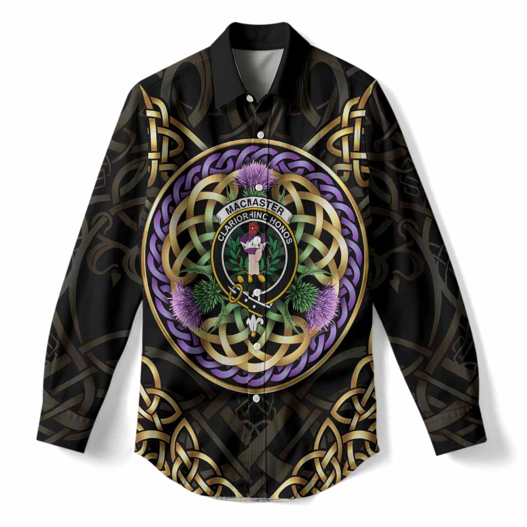 MacMaster (McMaster) Clan Crest Women Casual Shirt Celtic Scottish Thistle