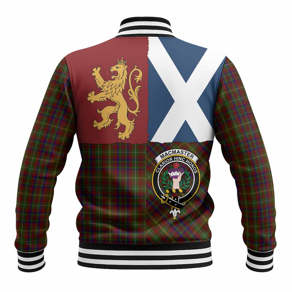 MacMaster (McMaster) Crest Tartan Baseball Jacket with Lion Rampant Saltire Style - Tartan Vibes Clothing