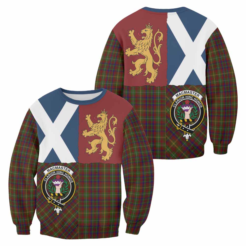MacMaster (McMaster) Crest Tartan Sweatshirt with Lion Rampant Saltire Style