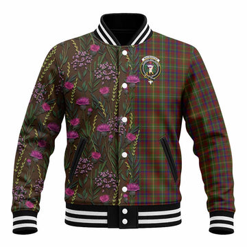 MacMaster (McMaster) Family Crest Tartan Baseball Jacket Scottish Thistle Flower Pattern Half Style - Tartan Vibes Clothing