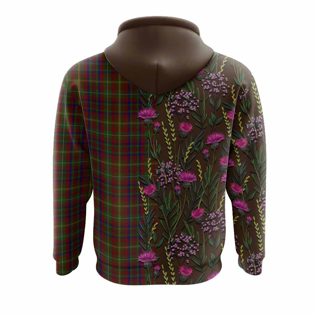 MacMaster (McMaster) Family Crest Tartan Hoodie Scottish Thistle Flower Pattern Half Style - Tartan Vibes Clothing