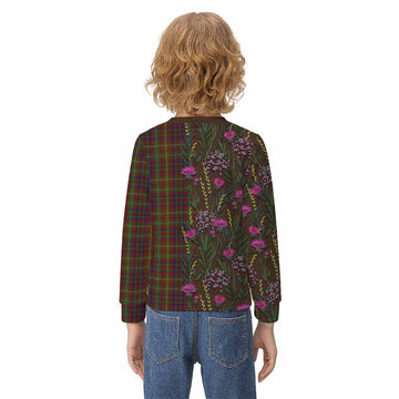 MacMaster (McMaster) Family Crest Tartan Kid Knitted Sweatshirt Scottish Thistle Flower Pattern Half Style - Tartan Vibes Clothing