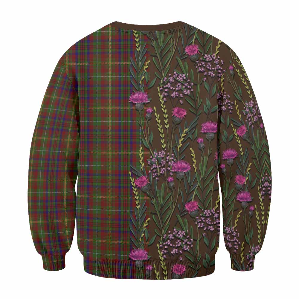 MacMaster (McMaster) Family Crest Tartan Sweatshirt Scottish Thistle Flower Pattern Half Style - Tartan Vibes Clothing