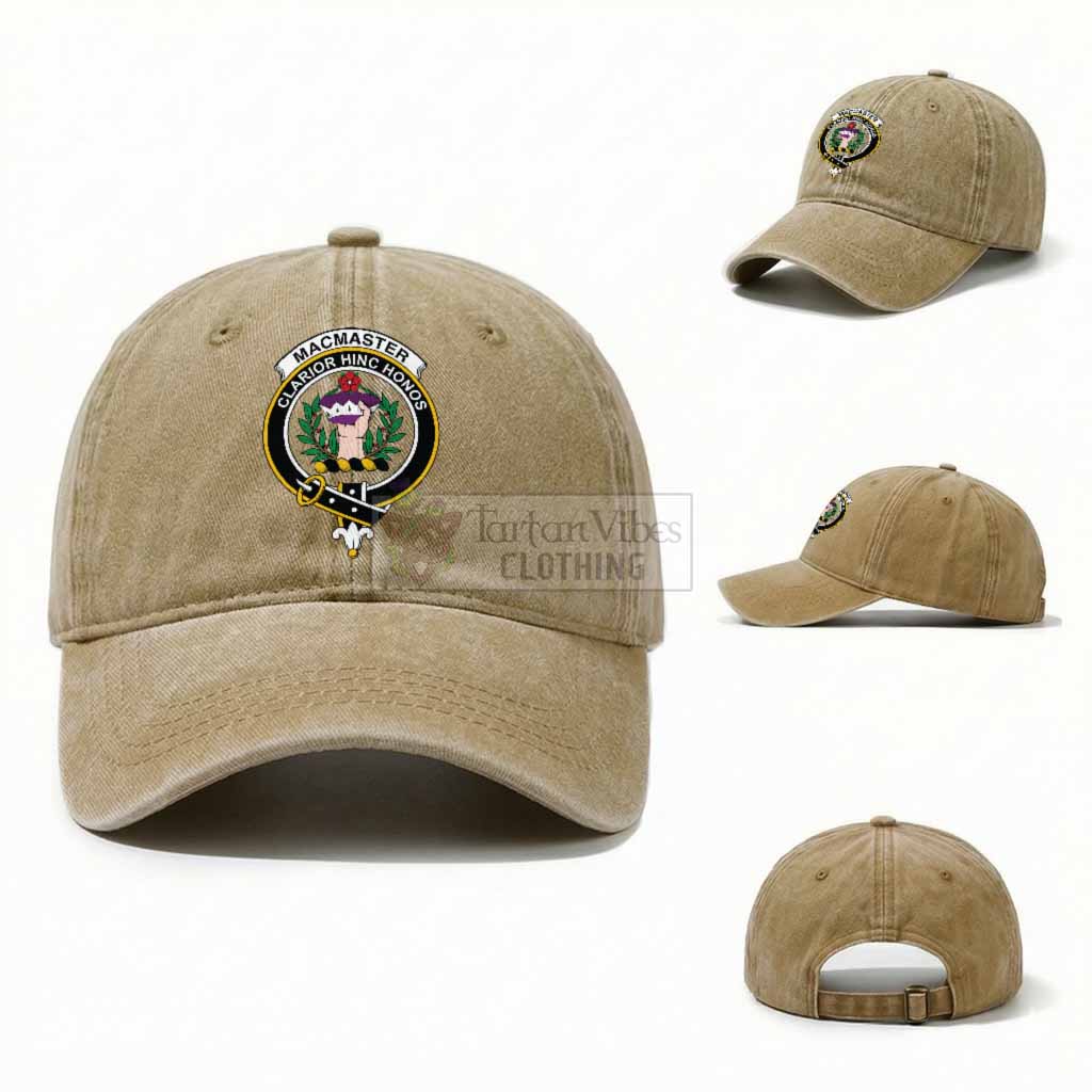 MacMaster (McMaster) Scottish Clan Crest Washed Baseball Cap