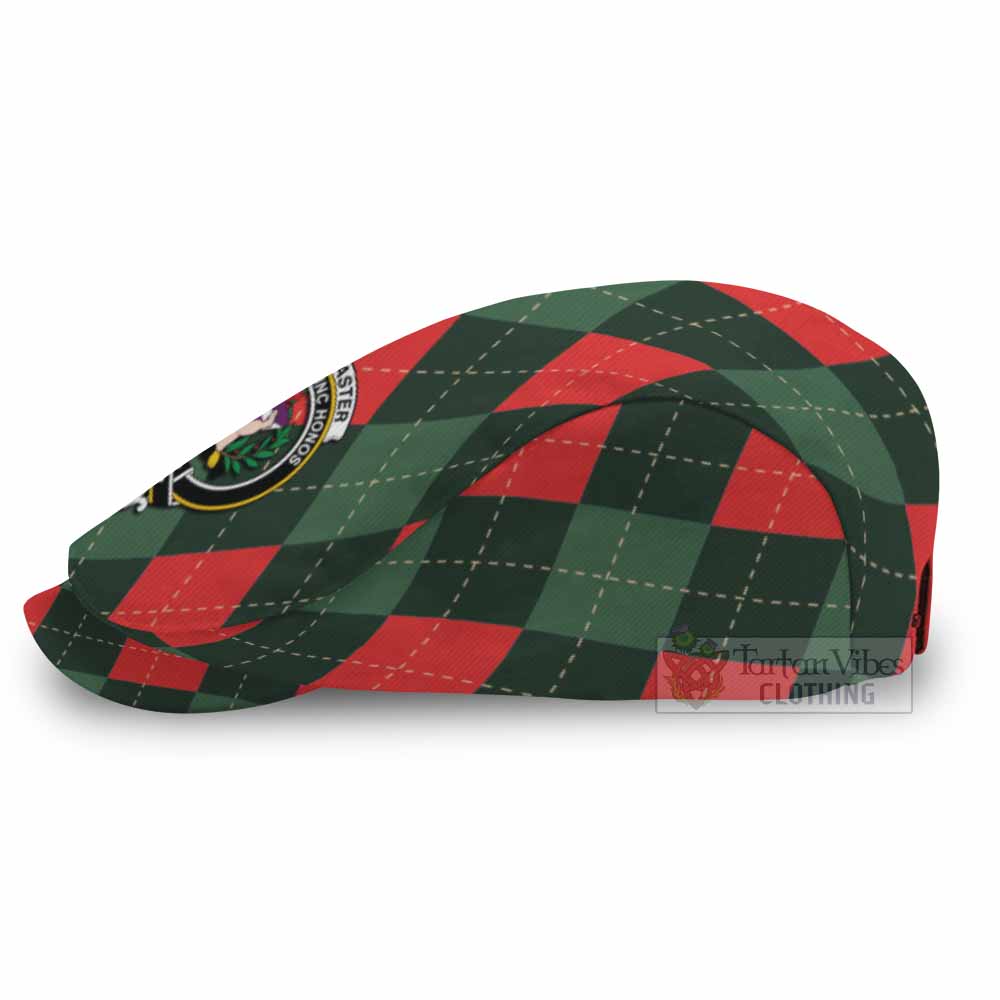 MacMaster (McMaster) Scottish Family Crest Flat Cap, Jeff Cap Argyle Plaid Christmas Style - Tartan Vibes Clothing