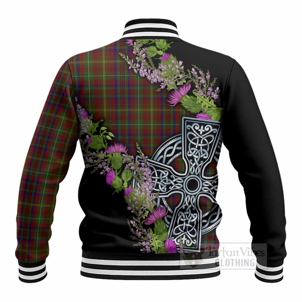 MacMaster (McMaster) Scottish Fraoch Thistle Tartan Baseball Jacket Celtic Cross - Tartan Vibes Clothing