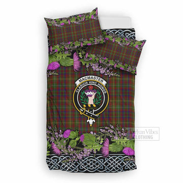 MacMaster (McMaster) Scottish Fraoch Thistle Tartan Bedding Set Celtic Cross
