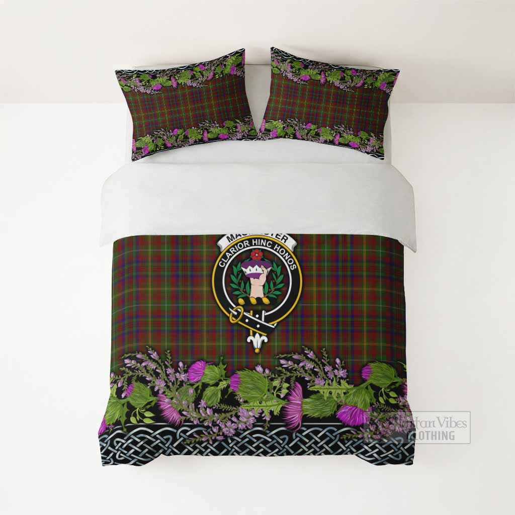 MacMaster (McMaster) Scottish Fraoch Thistle Tartan Bedding Set Celtic Cross - Tartan Vibes Clothing