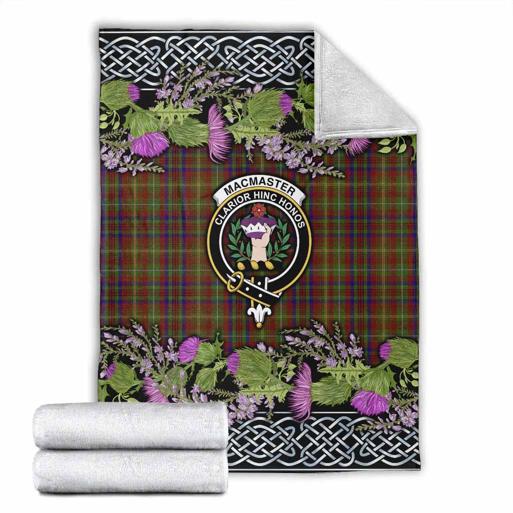 MacMaster (McMaster) Scottish Fraoch Thistle Tartan Blanket Celtic Cross X-Large 59 x 79 inches 150 x 200 cm - Tartan Vibes Clothing