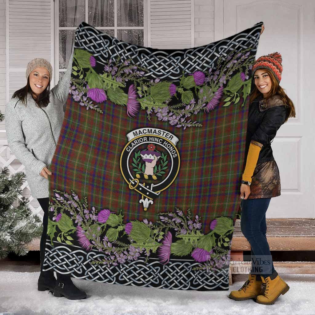 MacMaster (McMaster) Scottish Fraoch Thistle Tartan Blanket Celtic Cross - Tartan Vibes Clothing