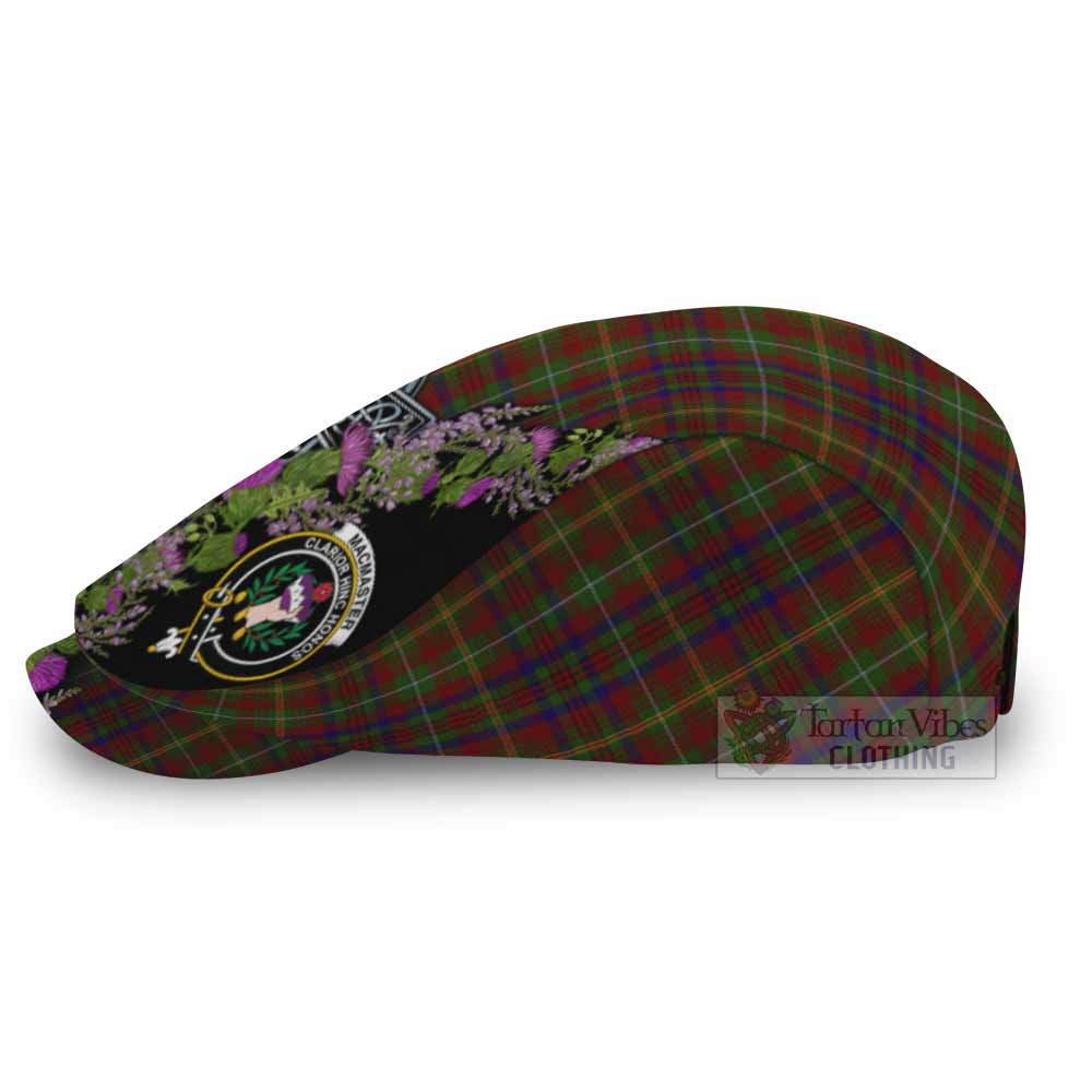 MacMaster (McMaster) Scottish Fraoch Thistle Tartan Flat Cap, Jeff Cap Celtic Cross - Tartan Vibes Clothing