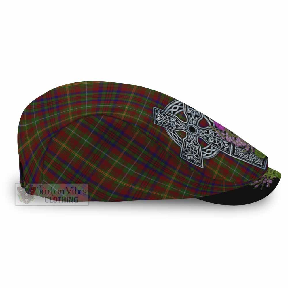 MacMaster (McMaster) Scottish Fraoch Thistle Tartan Flat Cap, Jeff Cap Celtic Cross - Tartan Vibes Clothing