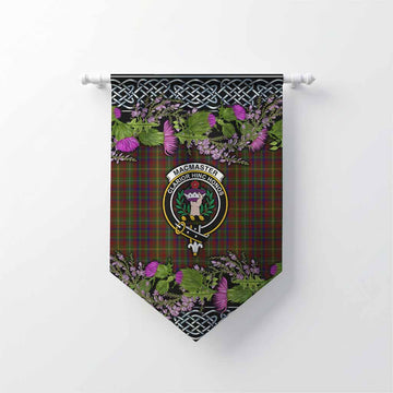 MacMaster (McMaster) Scottish Fraoch Thistle Tartan Gonfalon Celtic Cross