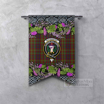 MacMaster (McMaster) Scottish Fraoch Thistle Tartan Gonfalon Celtic Cross
