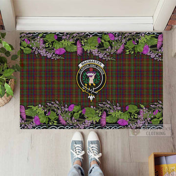 MacMaster (McMaster) Scottish Fraoch Thistle Tartan Rubber Doormat Celtic Cross - Tartan Vibes Clothing