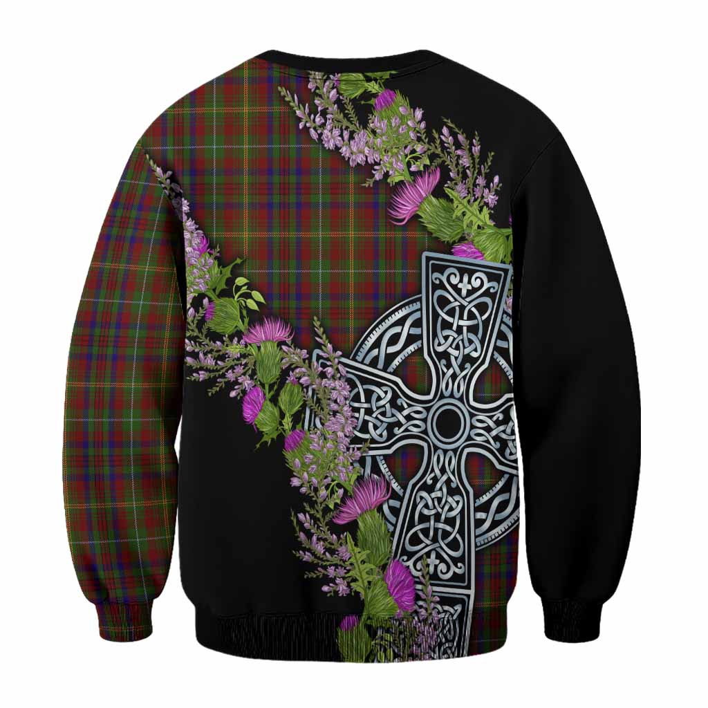 MacMaster (McMaster) Scottish Fraoch Thistle Tartan Sweatshirt Celtic Cross - Tartan Vibes Clothing