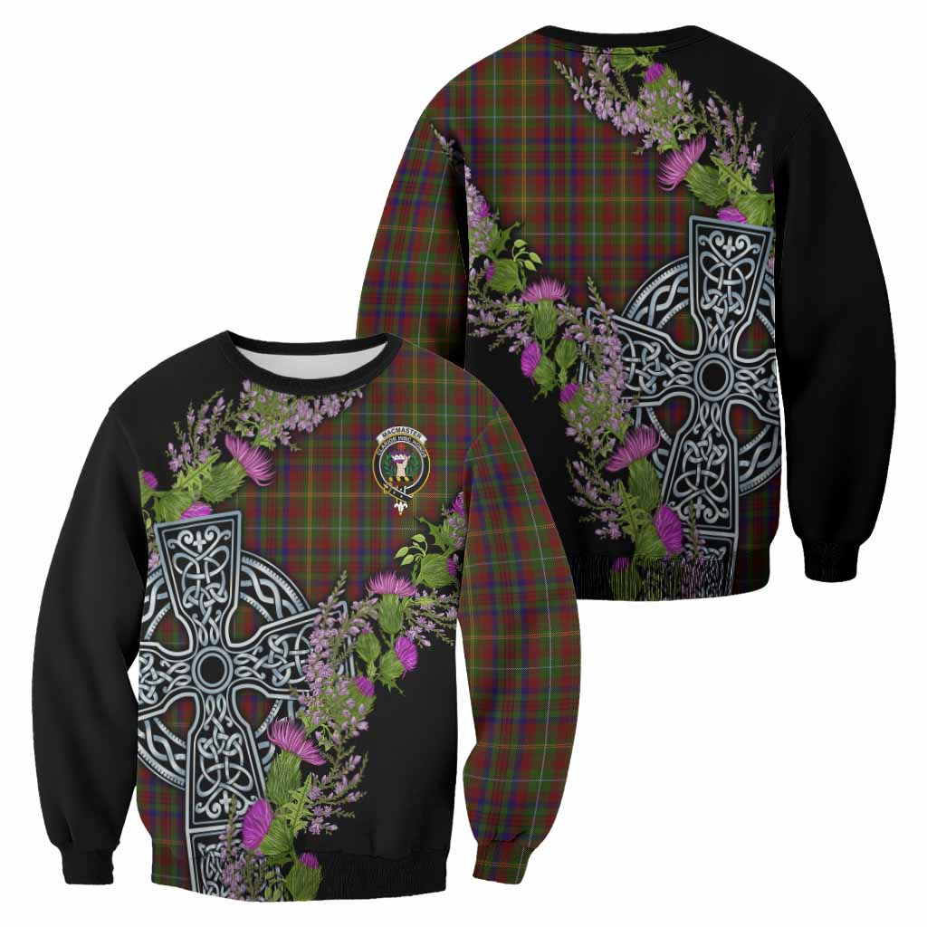 MacMaster (McMaster) Scottish Fraoch Thistle Tartan Sweatshirt Celtic Cross - Tartan Vibes Clothing