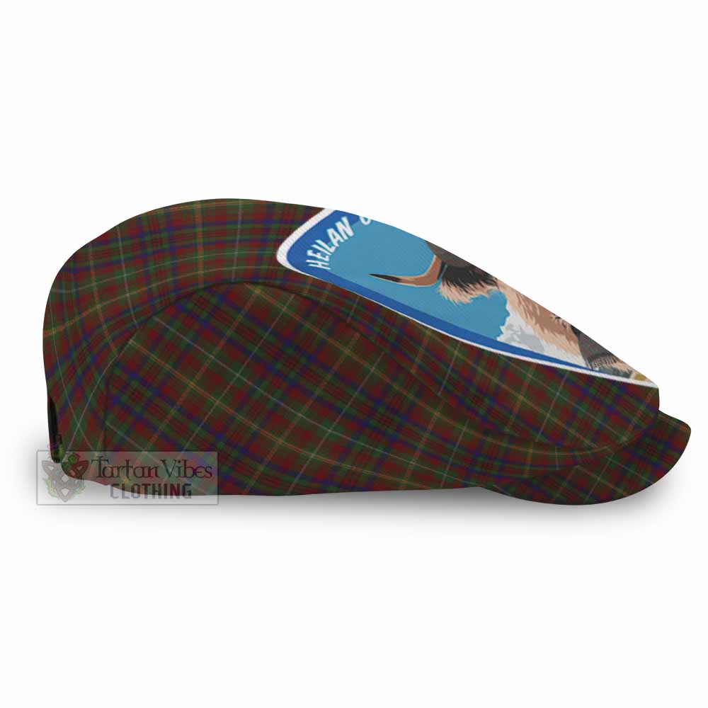 MacMaster (McMaster) Scottish Heilan Coo Tartan Crest Flat Cap, Jeff Cap - Tartan Vibes Clothing