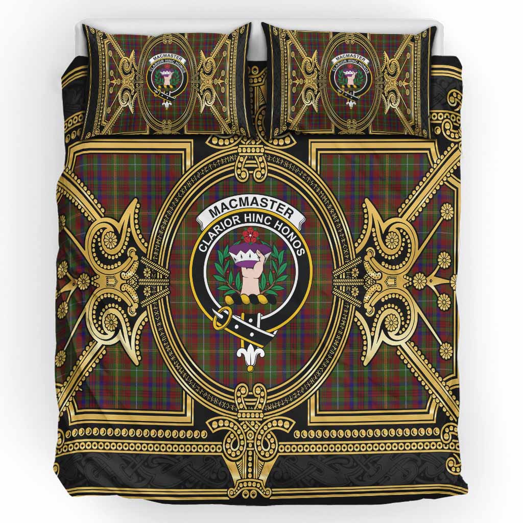 MacMaster (McMaster) Scottish Tartan Crest Bedding Set Royal Stylized