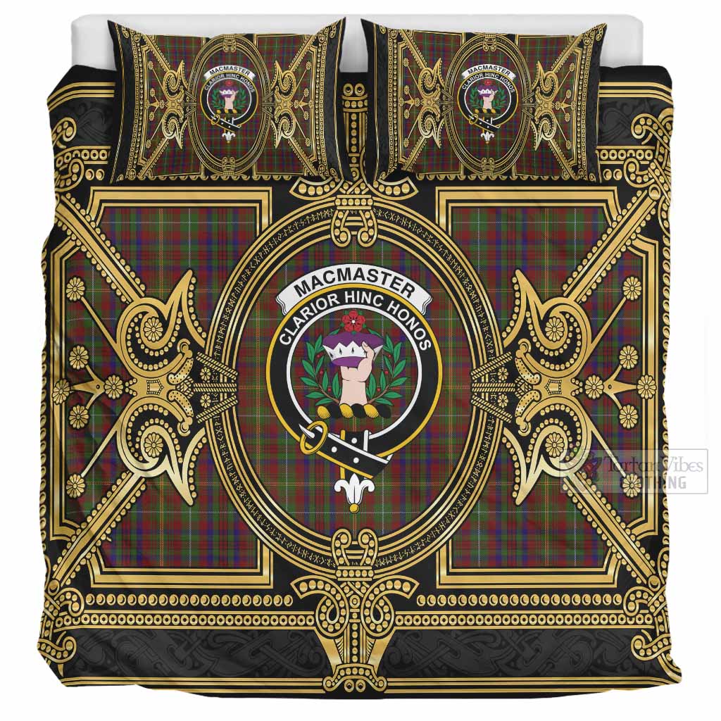 MacMaster (McMaster) Scottish Tartan Crest Bedding Set Royal Stylized