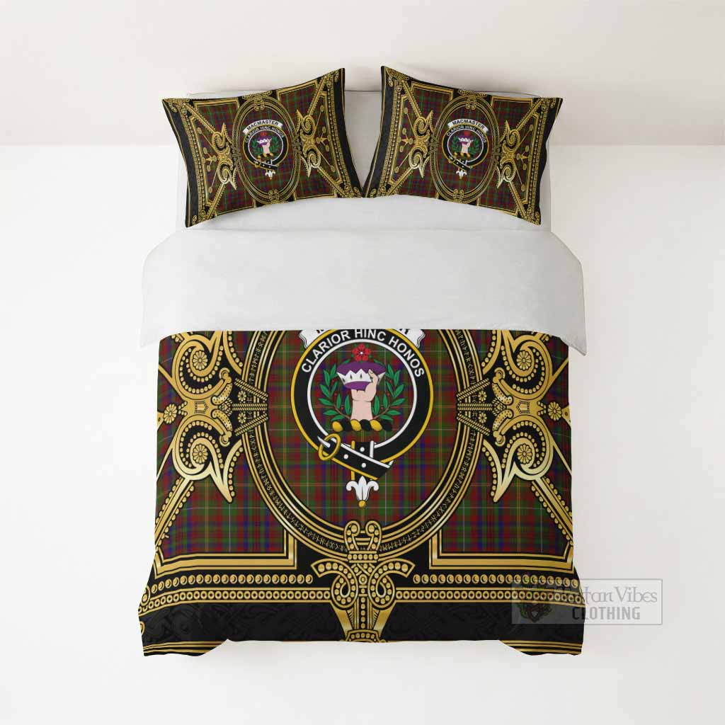 MacMaster (McMaster) Scottish Tartan Crest Bedding Set Royal Stylized