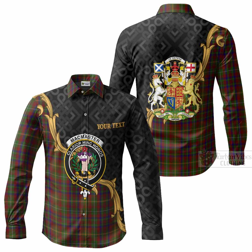 MacMaster (McMaster) Scottish Tartan Crest Long Sleeve Button Shirts Royal Baroque Style Men's Shirt - Tartan Vibes Clothing