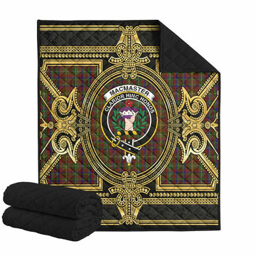 MacMaster (McMaster) Scottish Tartan Crest Premium Quilt Royal Stylized